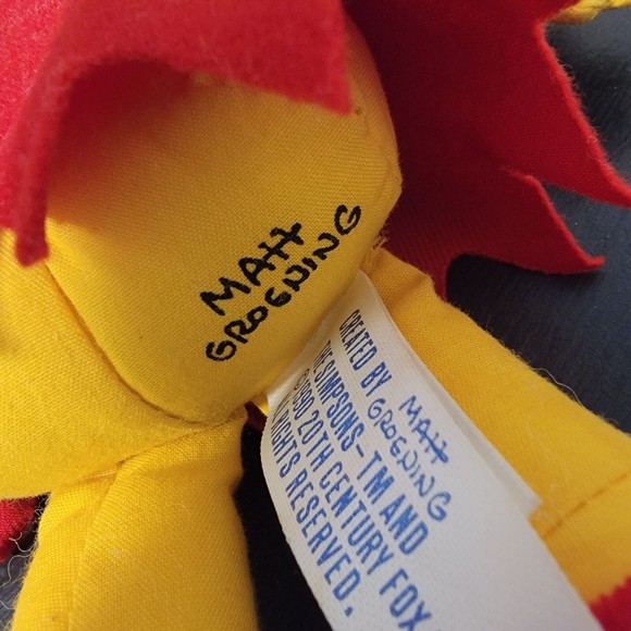 Mah Groening Red Yellow The Simpsons Lisa Soft‎ Lightweight Stuffed Toy 10.5" - Picture 7 of 8